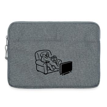 Dog Dog Chill Mode Chips Food TV TV - Laptop bag 15" - heather grey - Front