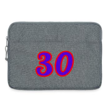 30. 30 ANS. 30e ANNIVERSAIRE. ANNIVERSAIRE 30 ANS. - Sacoche pour ordinateur portable 15 pouces - gris chiné - Devant