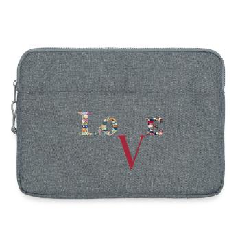 Love Patchwork Typography - Laptop bag 15" - heather grey - Front