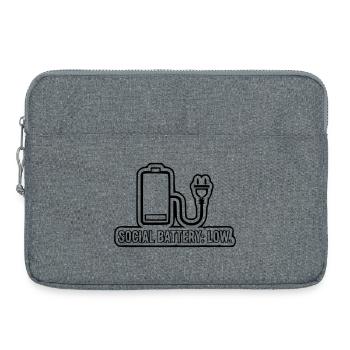 Social Battery: Low - Laptop bag 15" - heather grey - Front