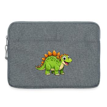 Cheerful Dino Stegosaurus - Laptop bag 15" - heather grey - Front