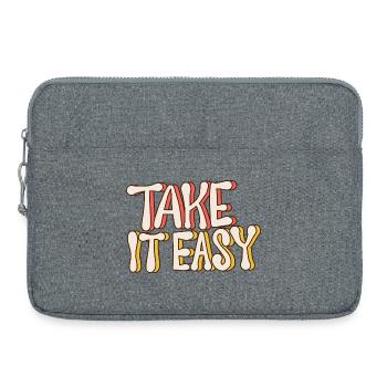 Take It Easy – Retro Vintage Quote 70s Style - Laptoptasche 15" - Grau meliert - Vorne