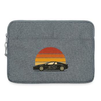 Vintage Sportwagen Silhouette Retro Design - Laptoptasche 15" - Grau meliert - Vorne