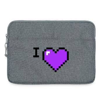 I Love Herz Platzhalter Text - Laptoptasche 15" - Grau meliert - Vorne