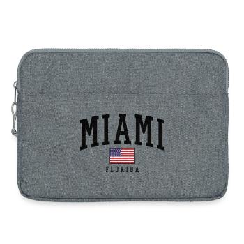 Typographie vieillie du drapeau de Miami en Floride - Sacoche pour ordinateur portable 15 pouces - gris chiné - Devant