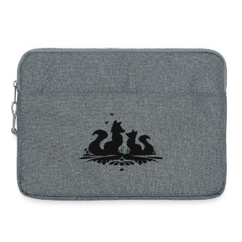 Silhouette zweier niedlicher Füchse - Laptoptasche 15" - Grau meliert - Vorne