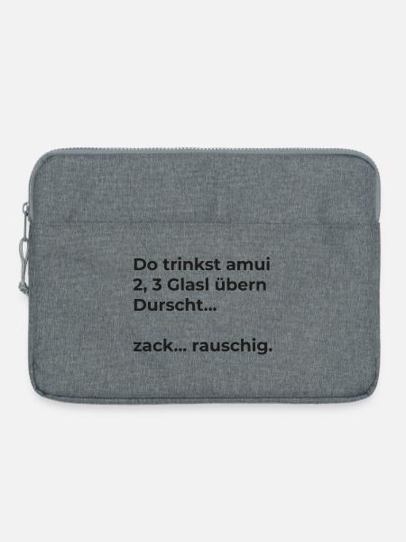 Trinkspruch - rauschig - Laptoptasche 15" - Grau meliert