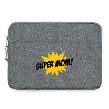 Super Maman - Fête des Mères - Sacoche pour ordinateur portable 15 pouces - gris chiné - Devant
