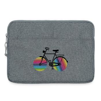 Rainbow bike – stylish & colorful - Laptop bag 15" - heather grey - Front