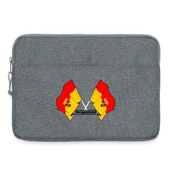 Drapeaux du Burgenland croisés avec du texte - Sacoche pour ordinateur portable 15 pouces - gris chiné - Devant