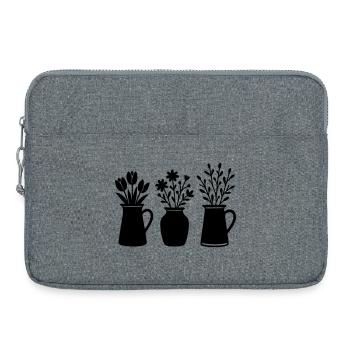 Three Vases with Flowers – Spring Motif - Laptop bag 15" - heather grey - Front