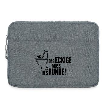 The square has to be in the round! (Against Right / Black) - Laptop bag 15" - heather grey - Front