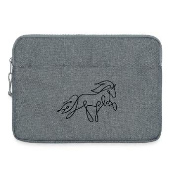 Icelandic horse in tölt as a one-liner - Laptop bag 15" - heather grey - Front