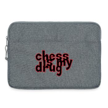 Addict aux Échecs Chess is my Drug - Sacoche pour ordinateur portable 15 pouces - gris chiné - Devant