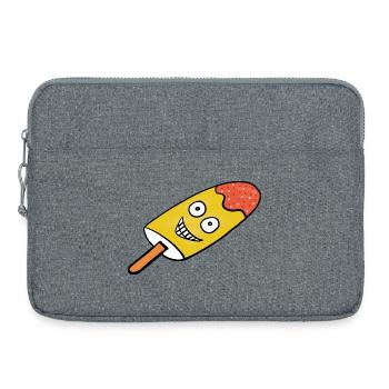 Fröhliches Zitronen-Eis Eiskrem Kinder  - Laptoptasche 15" - Grau meliert - Vorne