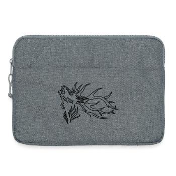 Hirsch, Hirschkopf, Geweih, Wild, Dammwild, Reh, ✔ - Laptoptasche 15" - Grau meliert - Vorne