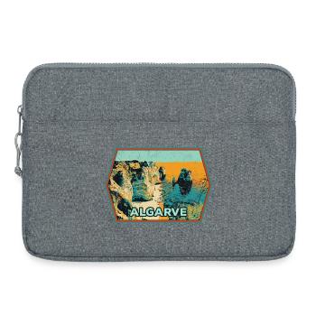 Retro-Abzeichen, Algarve Portugal, Strand Sommersonne - Laptoptasche 15" - Grau meliert - Vorne