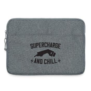 Supercharge And Chill - for electric car fans - Laptop bag 15" - heather grey - Front