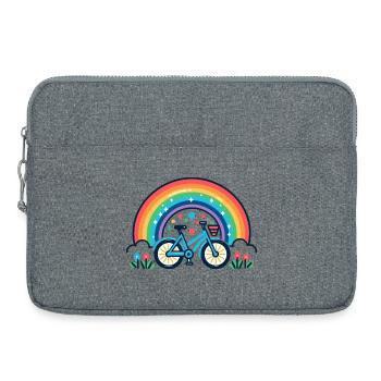 Rainbow Bicycle Joy Design - Laptop bag 15" - heather grey - Front