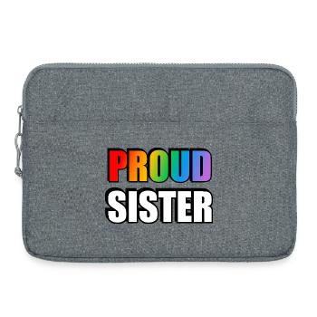 Fière sœur Pride Rainbow LGBT Alliée - Sacoche pour ordinateur portable 15 pouces - gris chiné - Devant
