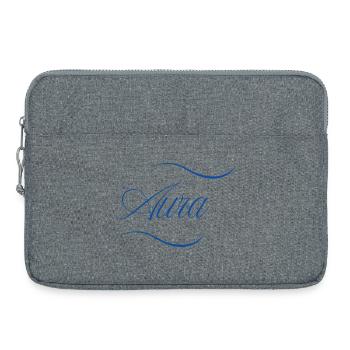 Aura Eleganz Schriftzug - Laptoptasche 15" - Grau meliert - Vorne