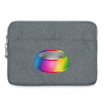 Motif de bol alimentaire arc-en-ciel pour animaux de compagnie - Sacoche pour ordinateur portable 15 pouces - gris chiné - Devant
