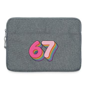 67 - T-shirt Funny Six Seven - Sacoche pour ordinateur portable 15 pouces - gris chiné - Devant