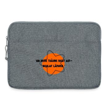 Schlaf länger, Träume frei - Laptoptasche 15" - Grau meliert - Vorne