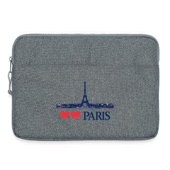 Paris / France / Amour / Amour - Sacoche pour ordinateur portable 15 pouces - gris chiné - Devant