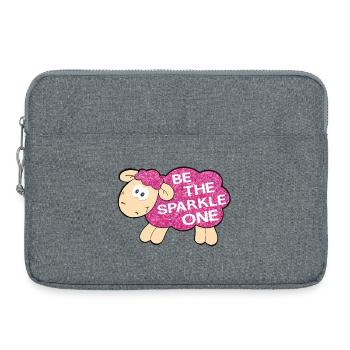 Be the Sparkle One – Glitzerndes Schaf Spruch - Laptoptasche 15" - Grau meliert - Vorne