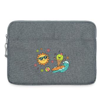 Sonne Surf Kugeleis Badespaß Sommerzeit Hitzefrei - Laptop bag 15" - heather grey - Front