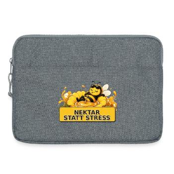 Biene Honig Imker Honigwabe Blumen Wiese Insekt - Laptoptasche 15" - Grau meliert - Vorne