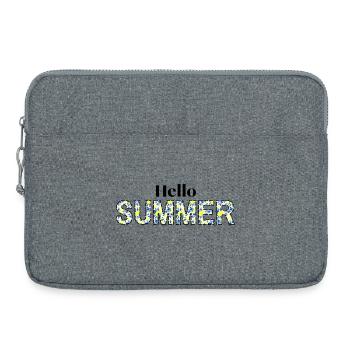 Lettrage de la Fleur d’Été Bonjour l’été - Sacoche pour ordinateur portable 15 pouces - gris chiné - Devant