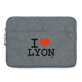 i love Lyon - couleurs personnalisables - Sacoche pour ordinateur portable 15 pouces - gris chiné - Devant