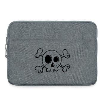 Bande dessinée crâne - crâne - Pirate - Skull - Sacoche pour ordinateur portable 15 pouces - gris chiné - Devant