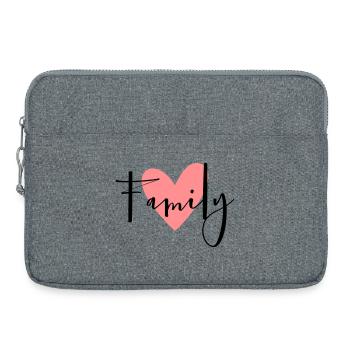 Family Herz Geschenkidee Eltern Kind Liebe - Laptoptasche 15" - Grau meliert - Vorne