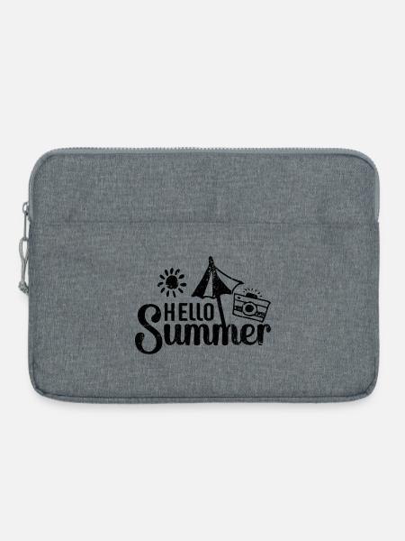 Hallo Sommerferien - Laptoptasche 15" - Grau meliert