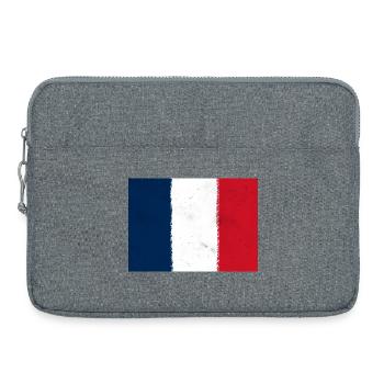 Drapeau de la France – Fierté du drapeau tricolore - Sacoche pour ordinateur portable 15 pouces - gris chiné - Devant