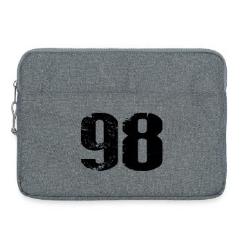 98 Zahl Trikot - Laptoptasche 15" - Grau meliert - Vorne