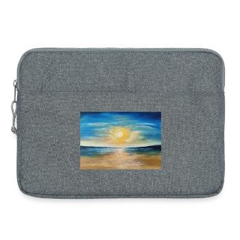 Reflexion bei Sonnenuntergang über ruhigen Gewässern - Laptoptasche 15" - Grau meliert - Vorne