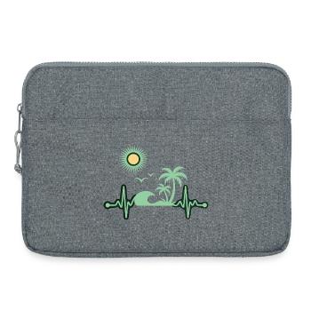 Vacances tropicales à la mer - Sacoche pour ordinateur portable 15 pouces - gris chiné - Devant