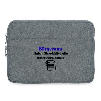 Chemise bleue typographie du bureau du citoyen - Sacoche pour ordinateur portable 15 pouces - gris chiné - Devant