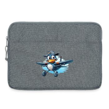 Pilote de pingouin dans un avion - Sacoche pour ordinateur portable 15 pouces - gris chiné - Devant