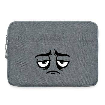 Mürrisches Trauriges Enttäuschtes Gesicht Lustig - Sacoche pour ordinateur portable 15 pouces - gris chiné - Devant