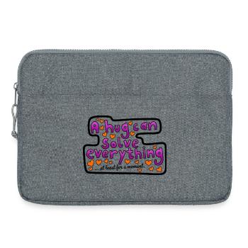A hug can help - Laptop bag 15" - heather grey - Front