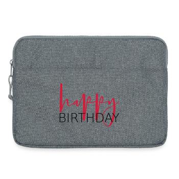 idée cadeau joyeux anniversaire félicitation - Sacoche pour ordinateur portable 15 pouces - gris chiné - Devant
