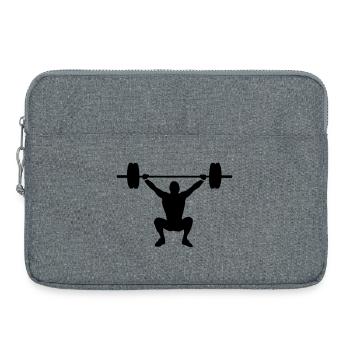 weight lifting - Laptop bag 15" - heather grey - Front