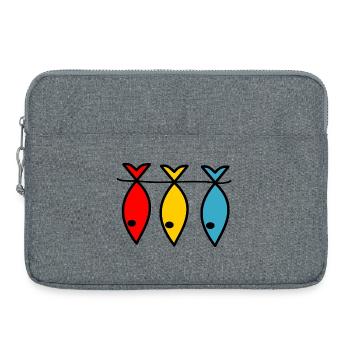 FISH. APRIL FOOLS. HUMOR. SEA. OCEAN - Laptop bag 15" - heather grey - Front
