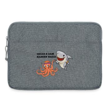 Alle hassen Nazis - Laptoptasche 15" - Grau meliert - Vorne