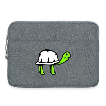 Tortue long cou souriant heureux drôle - Sacoche pour ordinateur portable 15 pouces - gris chiné - Devant